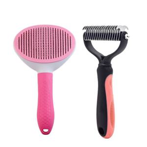 1+1 강아지 고양이 죽은털 제거 털 관리 원터치 브러쉬 모찌빗세트