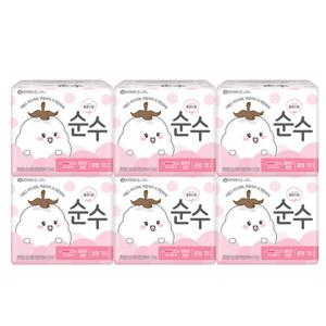 좋은느낌 순수 울트라슬림 날개 중형 18매 6팩 생리대 여성용품