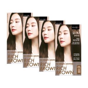 다나한 모 한방 칼라크림 새치커버용 염모제 염색약 N5 진한갈색 x 4개