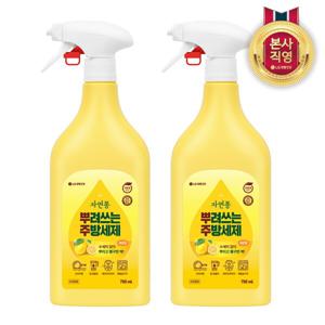 엘지생활건강 자연퐁 뿌려쓰는 주방세제 레몬향 용기형 750ml x 2개