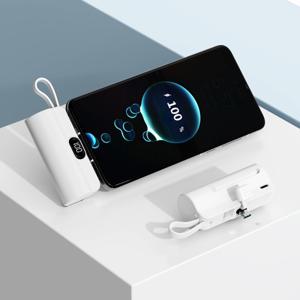 아우라 파워 보조배터리 5000mAh C타입with8핀 일체형 고속충전 AURA-PB500