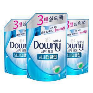 다우니 프리미엄 액체형 세제 냄새딥클린 블루 1.4L 3개