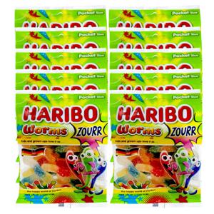 하리보 웜즈 사우어 80g X 10개 지렁이모양젤리