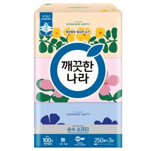 소프티각티슈 한박스24개/250매/천연펄프100%/곽티슈