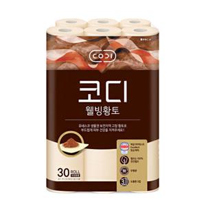 코디 3겹 웰빙 황토 두루마리 27M 30롤
