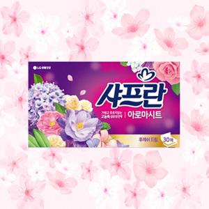 엘지생활건강 샤프란 아로마시트 섬유유연제 30매 후레쉬드림