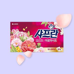 샤프란 아로마시트 뽑아쓰는 티슈 섬유유연제 30매 핑크센세이션