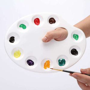 팔레트 손잡이홀형 펀리한사용 10칸 수채화 미술용 파레트 10구 그림 채색 칠  팔레트 그림미술용