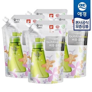 애경 순샘 버블올리브 주방세제 리필 1000ml x4개