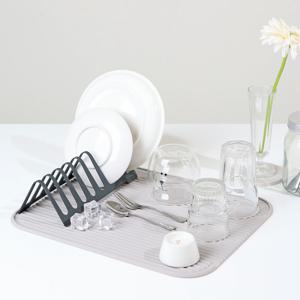 크린리빙 실리콘 식기 건조 매트 세트 주방 싱크대 드라잉 매트 접시 랙 2color