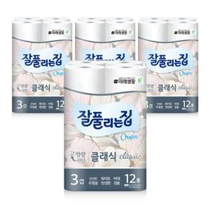 미래생활 잘풀리는집 클래식 화장지 27m x 12롤 x 4팩