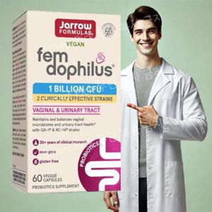 재로우포뮬러스 유산균 Fem Dophilus 10억 CFU 식물성 캡슐 60정 질유산균 60 카운트(1팩) 프로바이오틱스