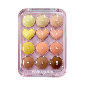컬러그램 눈토리얼 아이 팔레트 9.9g  05블로섬더하기 12구 베이스 음영 펄 데일리 메이크업 옐로우코랄