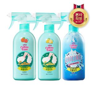 LG생활건강 온더바디 코튼풋 발을씻자 풋샴푸 510ml x 3개 (3종 택1)