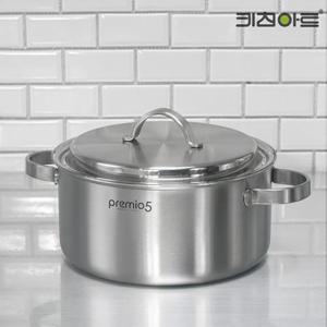 국내산 프리미오 IH 스텐304 통5중 양수냄비 24cm 이유식냄비 스텐양수 가정용 프리미엄