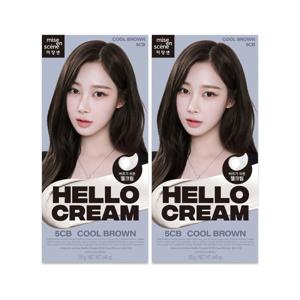 미쟝센 뉴 헬로크림 5CB 쿨브라운 x2개  셀프 염색약