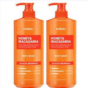 쿤달 세정 클렌징 퓨어 바디워시 바디클렌저 아카시아모링가향 1058ml 2개