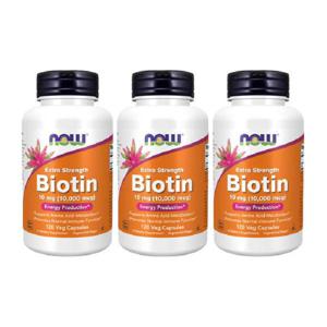 3개 Now Foods 나우푸드 엑스트라 스트렝스 비오틴 10000 mcg 120 베지캡슐