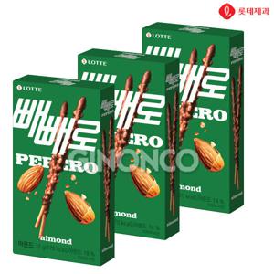 롯데 빼빼로 아몬드 37g 3입 간식 막대 과자 선물