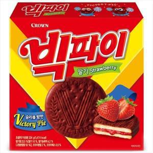 크라운 빅파이 딸기 324g (2개구매시 1000원 할인x넉넉한 유통기한)