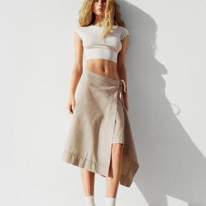 여성 미디(무릎길이) 스커트/랩 스타일 미디 스커트 4391 416