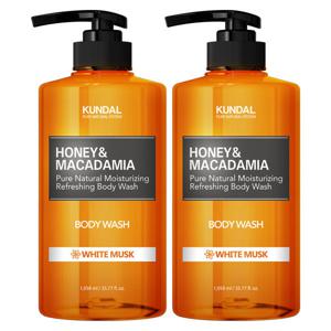 쿤달 허니 앤 마카다미아 퓨어 바디워시 바디클렌저 화이트머스크향 1058ml 2개