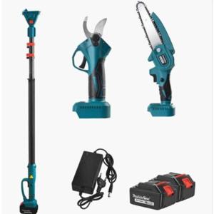 전기톱/직소기/REMEK 전동 전지가위 체인톱 장대톱 충전 세트 풀페키지 (5셀 배터리2개/충전기1개)