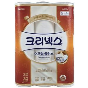 크리넥스화장지 수프림소프트 3겹 37m 30롤 롤화장지 화장지