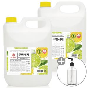메디세이프 대용량 주방세제 청귤향 4L 2개+펌프용기