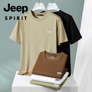 JEEP SPIRIT 남자 캐주얼 반팔 티셔츠 남성 여름 패션 68027