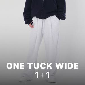 네오플레인 1+1 여자 원턱 와이드 트레이닝 팬츠 커플 오버핏 츄리닝 바지