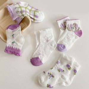 라벤더정원 여아 매쉬양말 5족세트(1394)