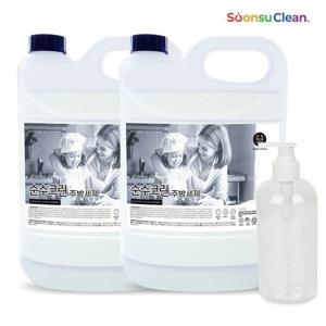 (NS홈쇼핑)순수크린 주방세제 4LX2개+리필용기1개 저자극 대용량 과일야채세척..