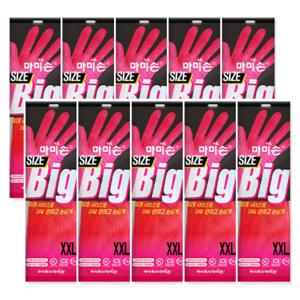 마미손 고무장갑 특특대형 XXL 빨간색 레드 10개 최저가 도전