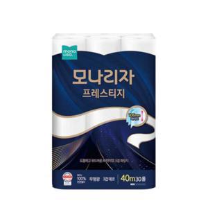 모나리자 네이처블랑 프레스티지 40m 30롤 1팩 화장지