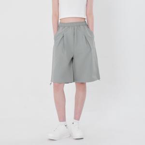 네오플레인 나일론 여자 버뮤다 팬츠 원턱 와이드 트레이닝 여름 반바지 바스락 우븐