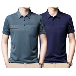 1+1 중년 남성 반팔 티셔츠 여름 얇은 아빠 반팔티 캐주얼 루즈핏 이너 패션 아빠 여름옷 실켓 면 폴로 상