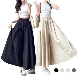 빅사이즈 여름 여성 와이드 큐롯팬츠 롱 밴딩 치마바지