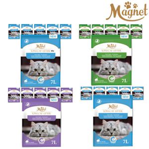 마그넷 두부모래 7LX6개/녹차향 라벤더향 믹스향 오리지널 밀크향 고양이두부모래 화장실 두부모래가는입자