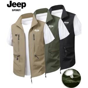 JEEP 지프 남성 조끼 여름 얇은 루즈 캐주얼 야외 조끼 조끼