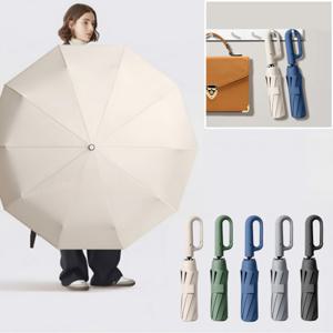 1+1 자외선 차단 우산 전자동 초대형 3단 휴대용 양산 겸용 카라비너 골프우산 필드 캠핑 등산 여행 양우산