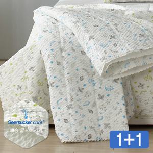 폴랑 1+1 뽀송쿨 시어서커 차렵 홑이불 포레스트 25년형 100% 국내제작