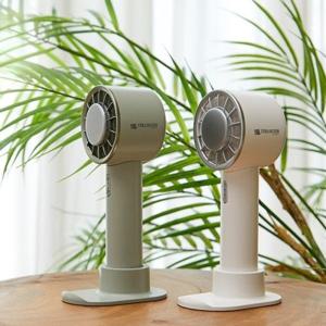 J2K 핸디형 선풍기 휴대용 탁상용 무선 에어컨 휴대폰거치대-올리브
