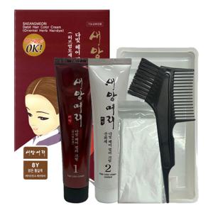 새앙머리 다빛 헤어 컬러 크림 염색약 (허브염모제) 8Y 밝은황갈색 염색약/새치염색약/새치커버