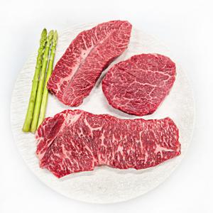 새롬한우 한우 1등급 안심채끝부채 스테이크세트450g 4-5인분 캠핑 홈파티 소스3종증정