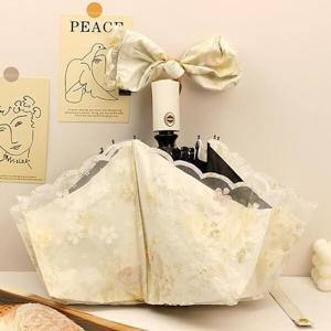 여성우양산겸용/일본 양산 미니 초경량 학생 자외선차단 우양산 자동 레이스 예쁜우산