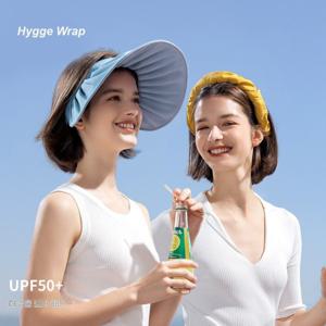 Hygge Wrap셸 디자인 오픈햇 UV 차단 + 초경량 접이식 헤어밴드 여름 썬캡 헤어밴드썬캡