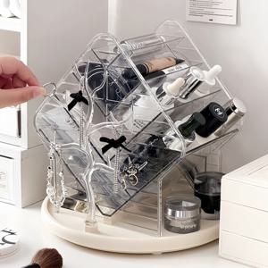 360° 회전 화장품 정리함 악세서리 거치대 브러쉬정리함