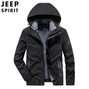 JEEP SPIRIT 남성 캐주얼 후드 분리형 투피스 재킷 아웃도어 바람막이