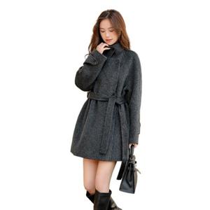 칼라 양면 캐시미어 코트녀 2025 신상 가을 겨울 패션 작은 키 헐렁헐렁한 모직 코트 기질